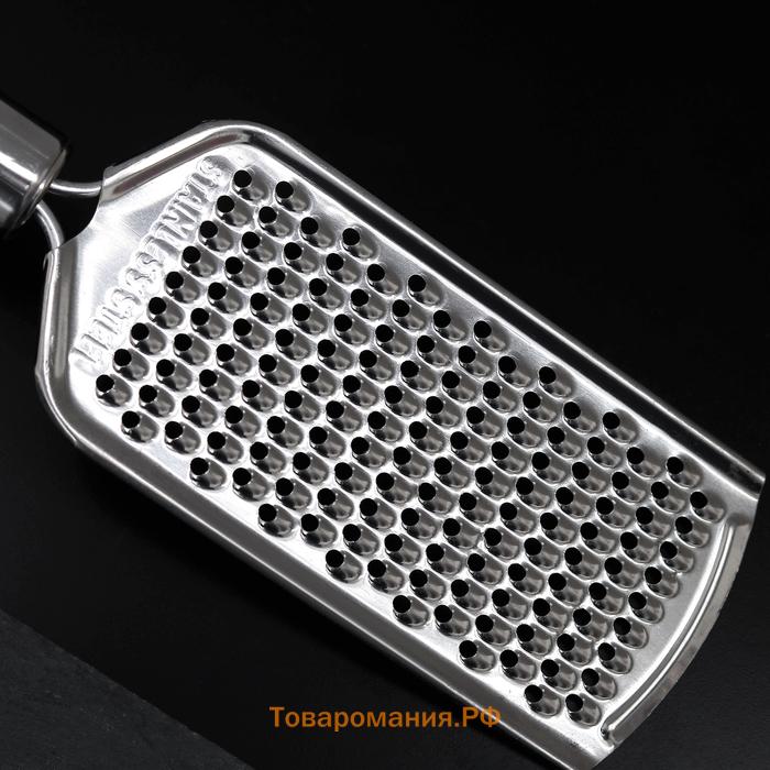 Тёрка для сыра  «Металлик», 24×6 см, мелкая, с ручкой, серебристая
