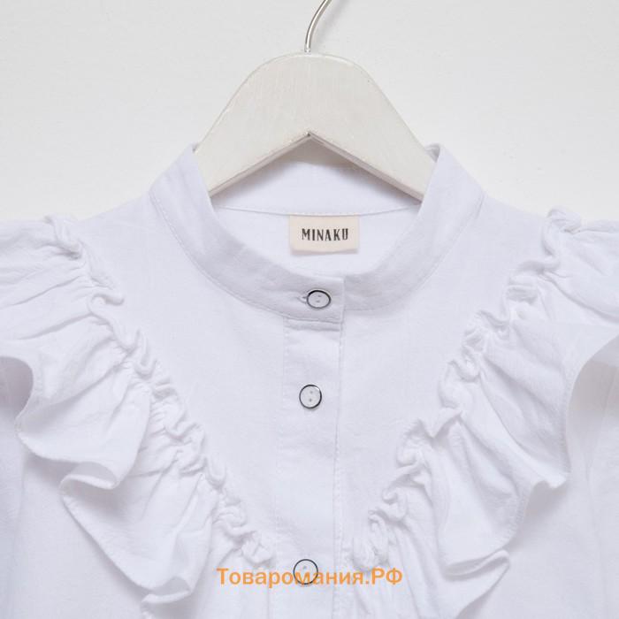 Блузка для девочки MINAKU цвет белый, р-р 128