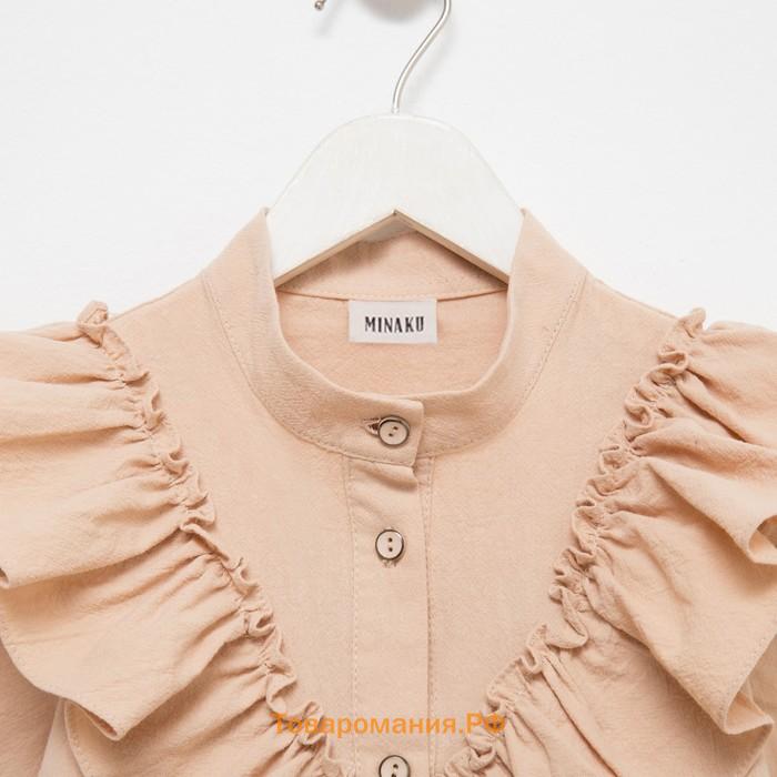 Блузка для девочки MINAKU цвет бежевый, рост 152 см