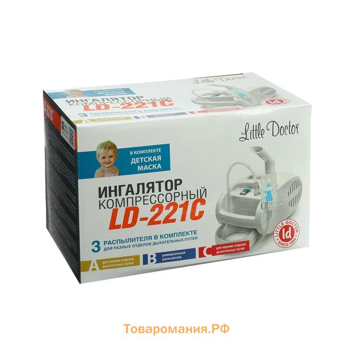 Ингалятор Little Doctor LD-221С, 60 Вт, компрессорный, 3 распылителя, 10 мл, 0.3-0.5 мл/мин