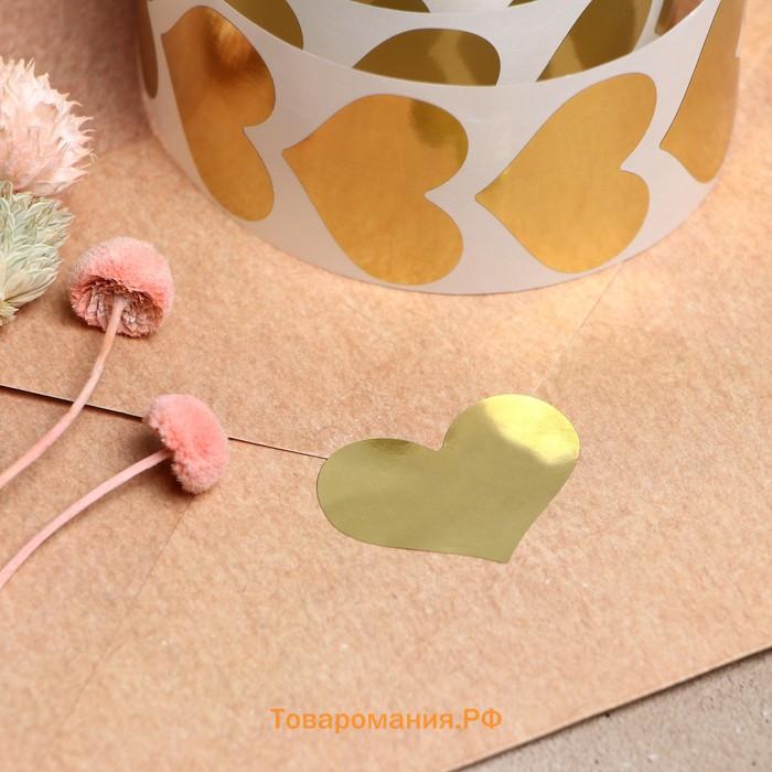 Наклейка с тиснением, золотая, 3.5×2.5 см