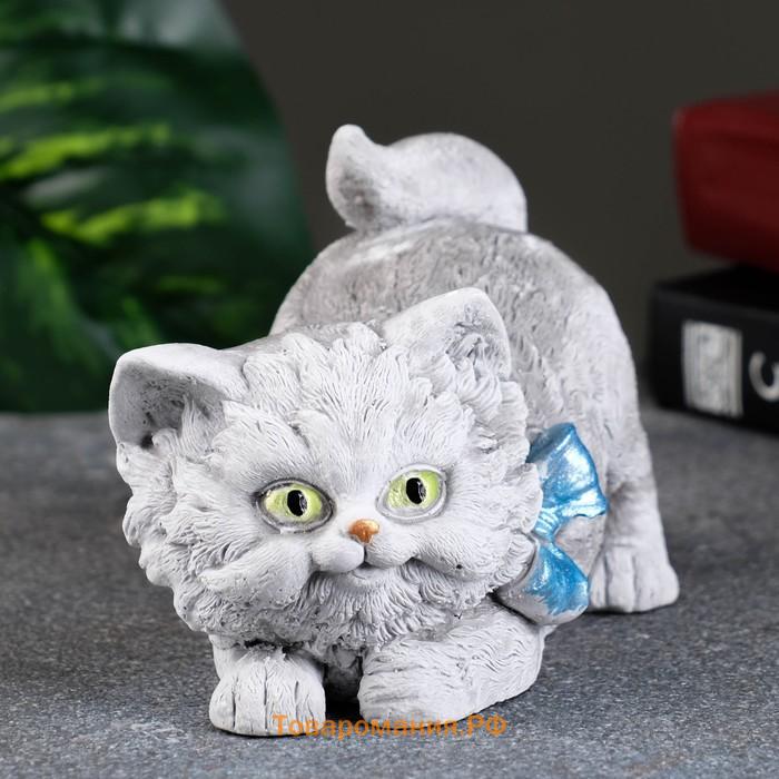 Фигурка гипс «Котёнок с бантом», 12×8×8 см
