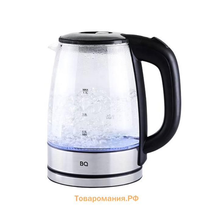 Чайник электрический BQ KT1834G, 1.7 л, 2200 Вт, серебристый