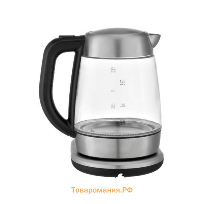 Чайник электрический BQ KT2047G, 1.7 л, 2200 Вт, чёрный