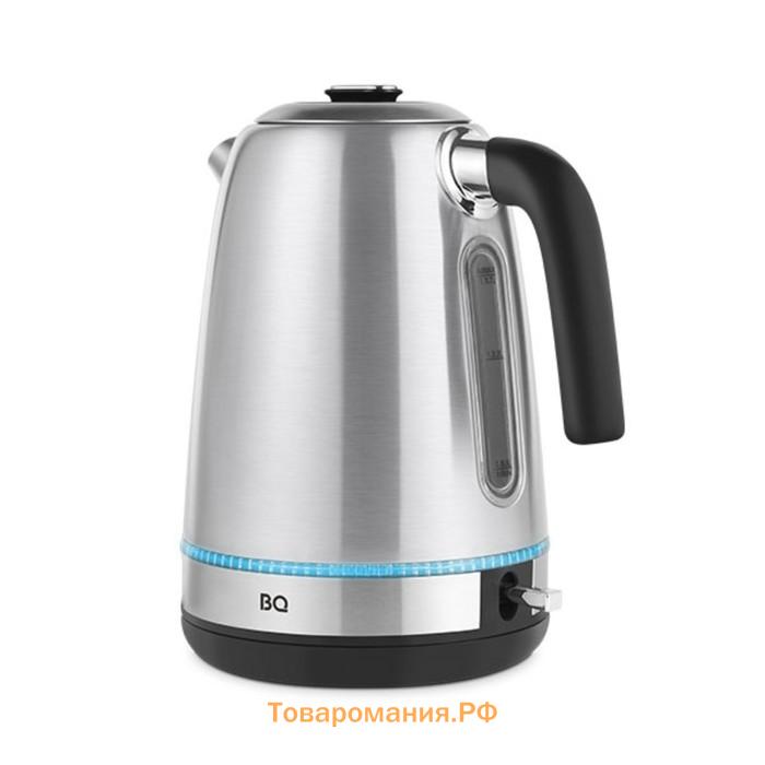 Чайник электрический BQ KT1725SW, металл, 1.7 л, 2200 Вт, серебристый