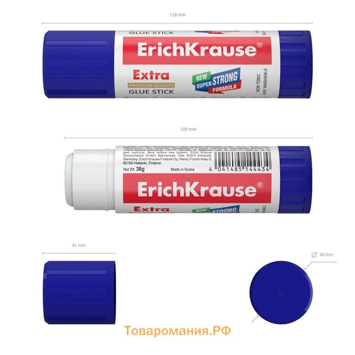 Клей-карандаш ErichKrause Extra, усиленный, 36г