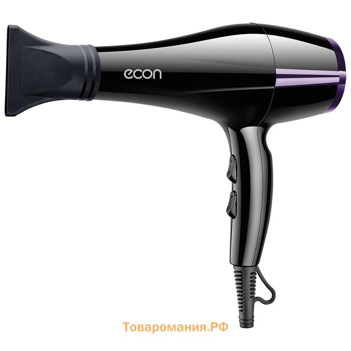 Фен Econ ECO-BH122D, 1200 Вт, 2 скорости, 3 температурных режима, чёрный