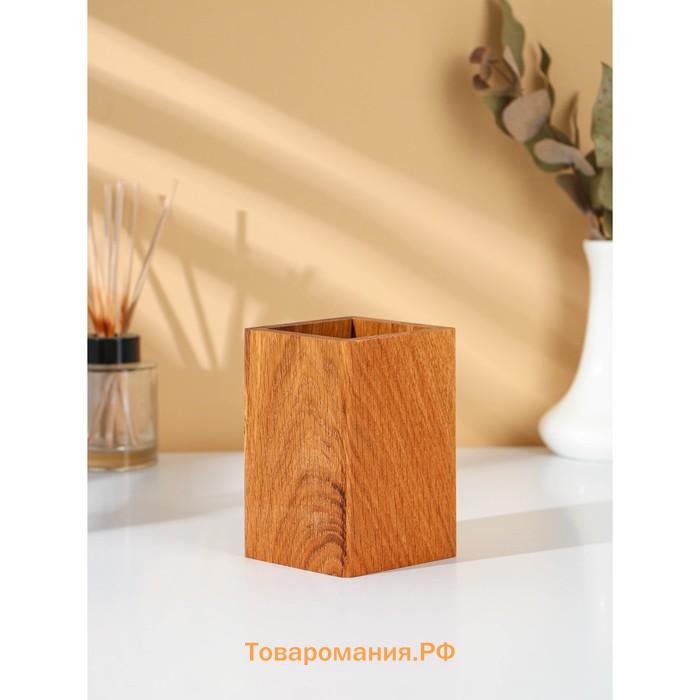 Подставка деревянная для столовых приборов Adelica, 12×8×8 см, дуб