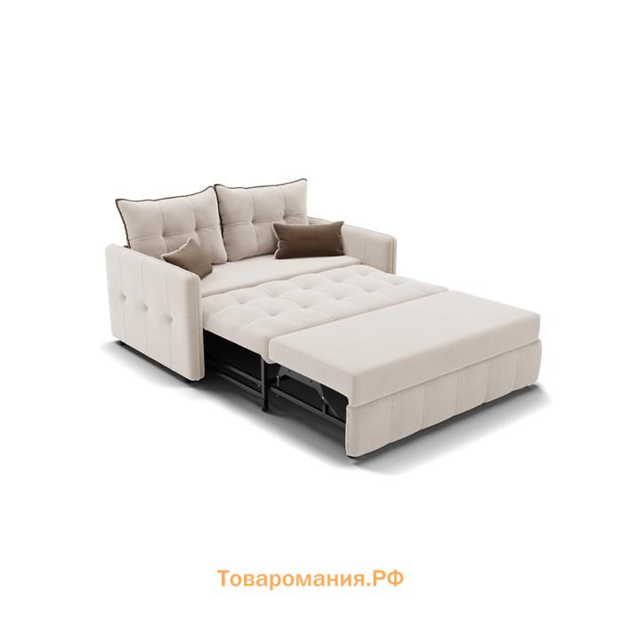 Прямой диван «Палермо», механизм выкатной, велюр, цвет селфи 01 / подушки 03
