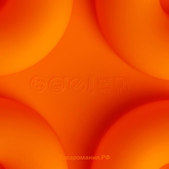 Форма для выпечки  «Сладости.Пончик», силикон, 33×25×2 см, 12 ячеек, d=6.8 см, фиолетовая