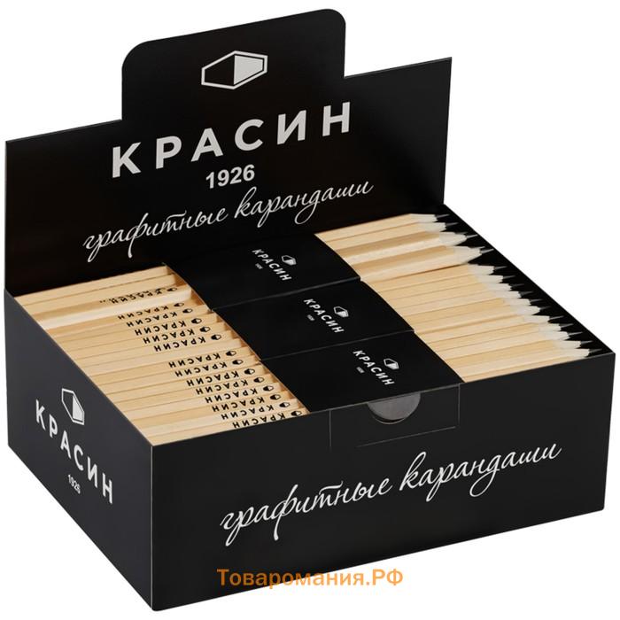 Карандаш чёрнографитный Красин "Конструктор", 2B, шестигранный, заточенный