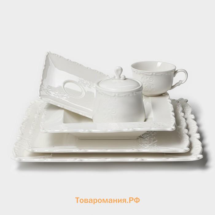 Тортовница Magistro Kingdom, 30.5×9.5 см, фарфор, белая