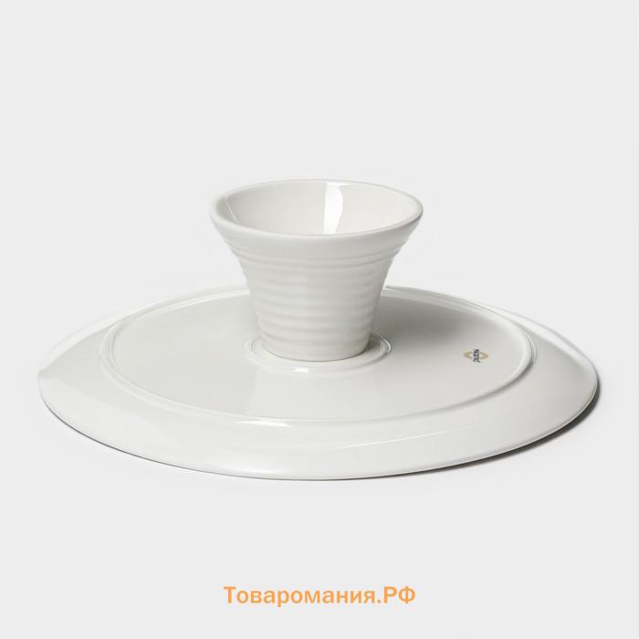 Тортовница Magistro Kingdom, 30.5×9.5 см, фарфор, белая