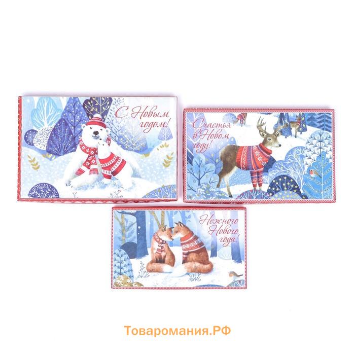 Набор коробок 3 в 1 «Лесные животные», 29×19×8 - 24×14×5 см