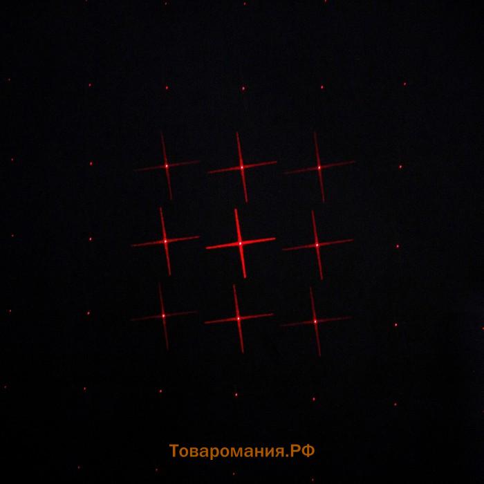 Лазерная указка, 650 нм, 2 насадки, USB. красный луч