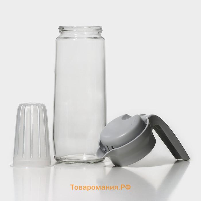 Кувшин для воды с пластиковым фильтром Renga «Дэйзи», 1.5 л, 10×29 см, стекло, серый