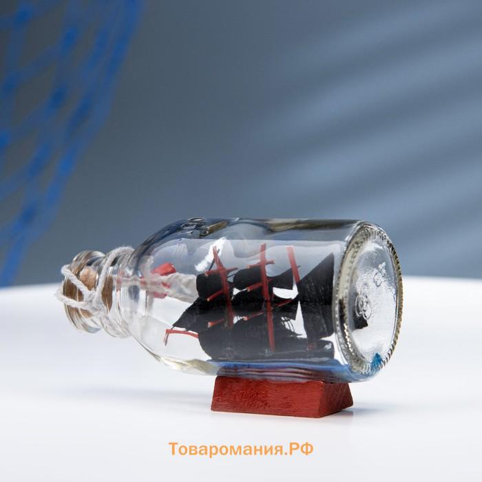 Корабль в бутылке «Тайна», фигурка, 15×4×6 см, чёрный