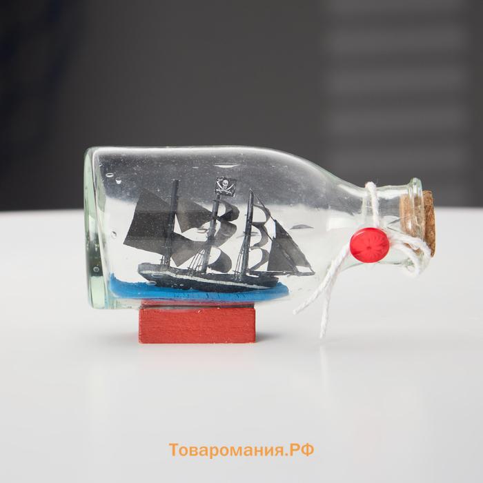 Корабль в бутылке «Тайна», фигурка, 15×4×6 см, чёрный
