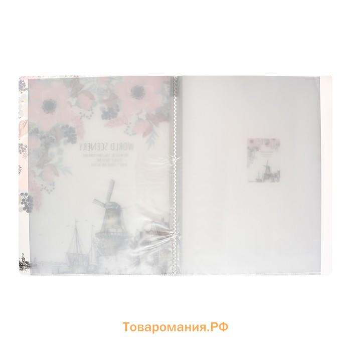 Папка формат А4, с 40 прозрачными файлами "Город", МИКС