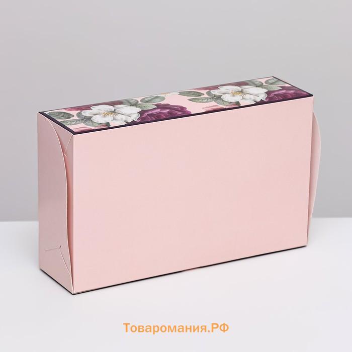 Коробка складная с окном под зефир FOR YOU, 25×15×7 см