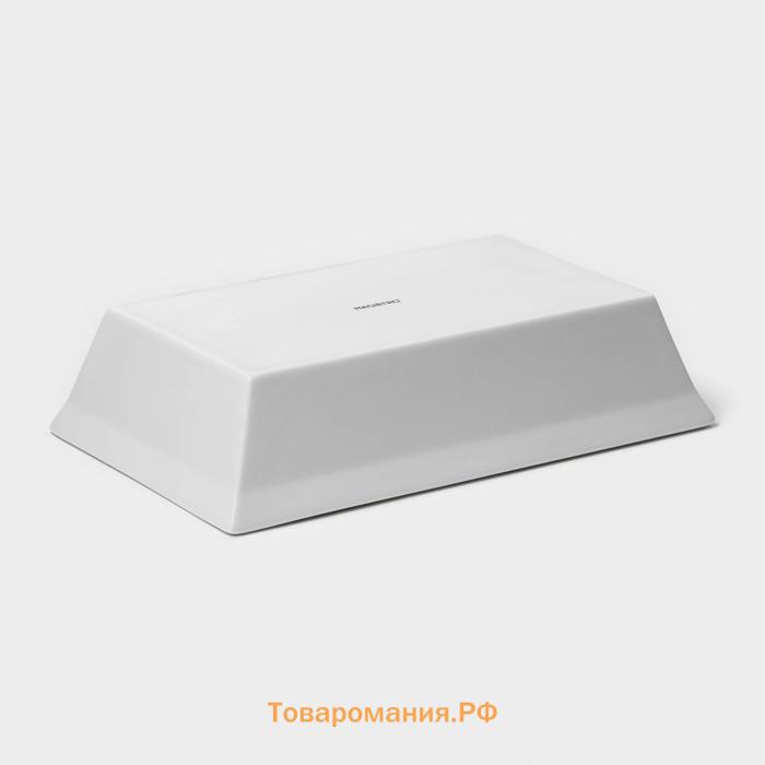 Форма для выпечки Magistro White gloss, 1.6 л, 27×17×6.3 см, жаропрочный фарфор, белая