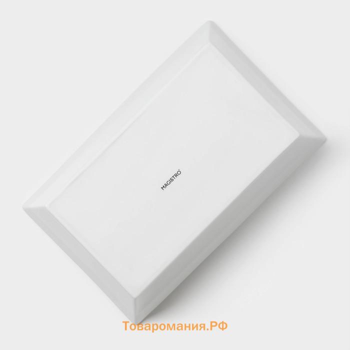 Форма для выпечки Magistro White gloss, 1.6 л, 27×17×6.3 см, жаропрочный фарфор, белая