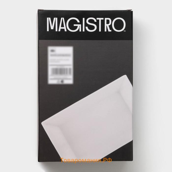 Форма для выпечки Magistro White gloss, 1.6 л, 27×17×6.3 см, жаропрочный фарфор, белая