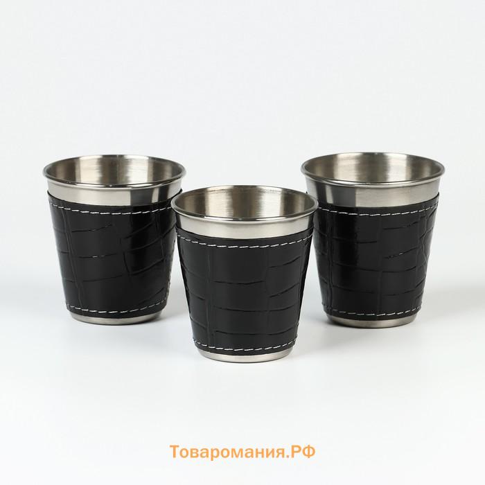 Стопки «Крокодил», нержавеющая сталь, набор 3 шт. х 70 мл