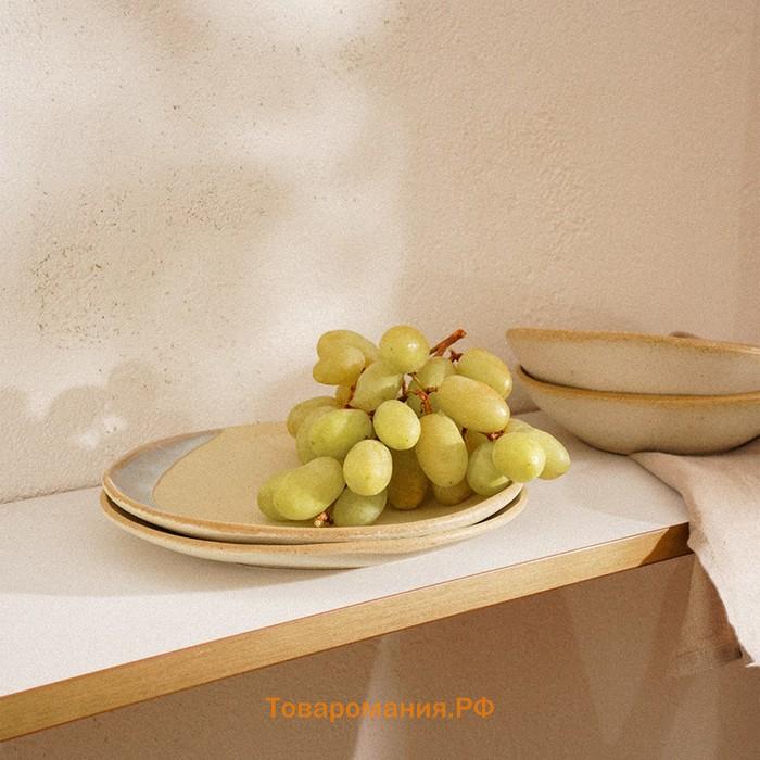 Тарелки SL Home «Волны Сардинии», d=27.5 см, фарфор, набор 2 шт., бежевые