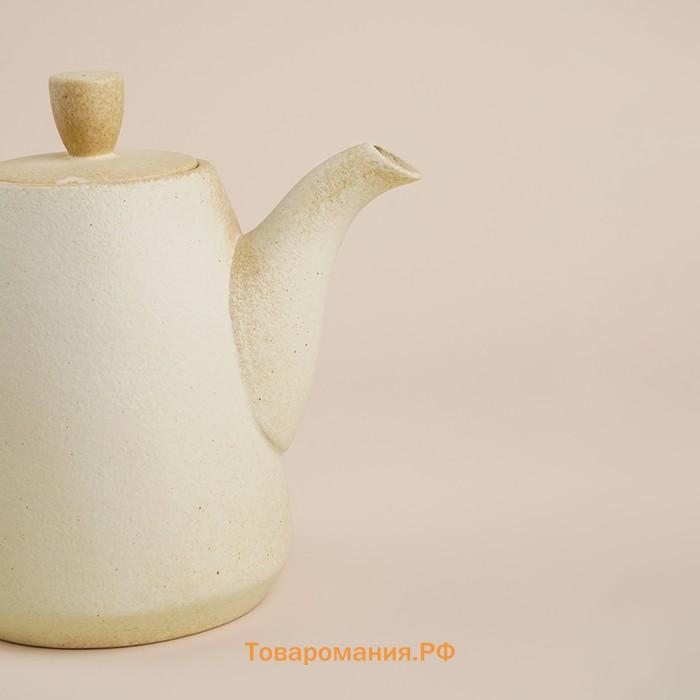 Заварочный чайник SL Home «Волны Сардинии», 1.3 л, 22.5×11×19 см, фарфор, бежевый