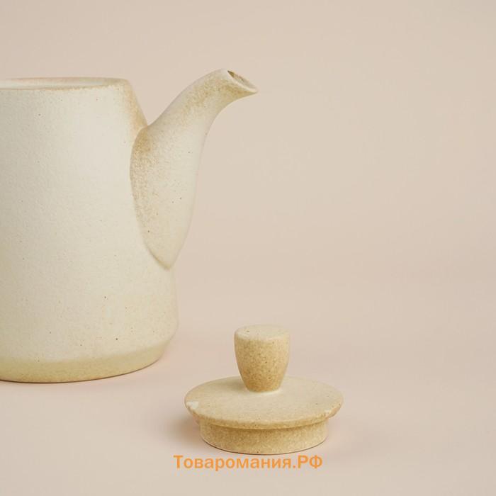 Заварочный чайник SL Home «Волны Сардинии», 1.3 л, 22.5×11×19 см, фарфор, бежевый