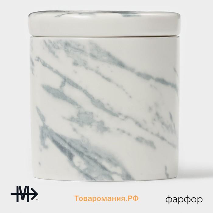 Сахарница Magistro Real Marble, 250 мл, 8,5×9 см, фарфор, белая