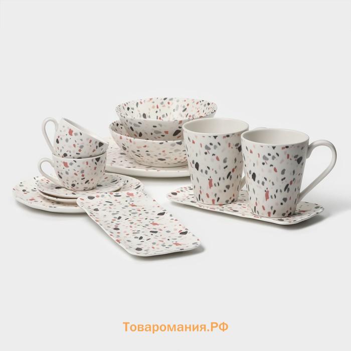 Тарелки Magistro Terazzo, d=27 см, набор 2 шт., фарфор, белые