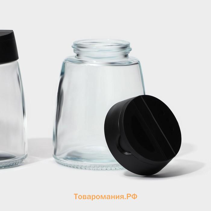 Баночки для специй с пластмассовой крышкой  «Отто», набор 4 шт.: 140 мл, 6.2×8.4 см, стекло