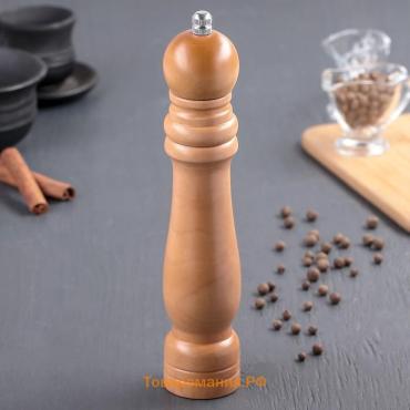 Мельница для специй , 25×5 см, металлический механизм, бежевая