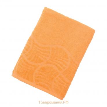 Полотенце махровое банное "Волна", размер 70х130 см, 300 г/м2, цвет оранжевый