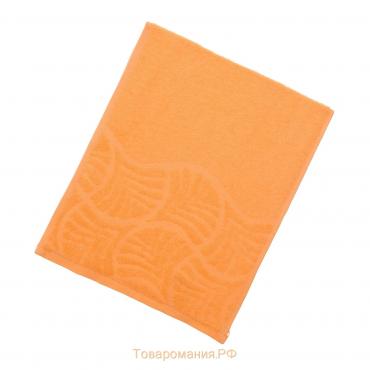 Полотенце махровое «Волна», размер 30х70 см, цвет оранжевый, 300 г/м²