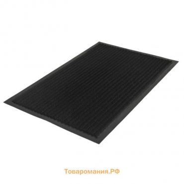 Коврик придверный влаговпитывающий, ребристый, «Стандарт», 50×80 см, чёрный