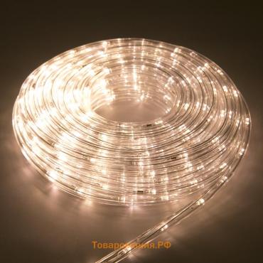 Гирлянда светодиодная, световой шнур Lighting, 10 мм, IP65, 20 м, 24 LED/м, 220 В, 8 режимов, свечение тёплое белое