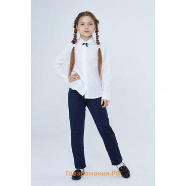 Школьные брюки для девочки, цвет синий, рост 164