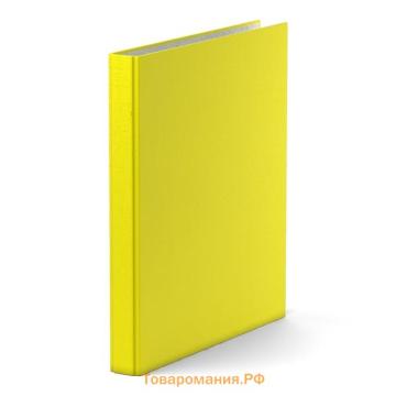 Папка на 4 кольцах А4, ErichKrause Neon, 35 мм, 1750 мкм, ламинированная, твердая обложка, желтая
