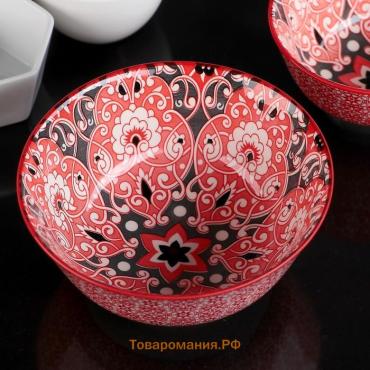 Салатник  «Джавлон», 600 мл, d=14.5 см, керамика, красный