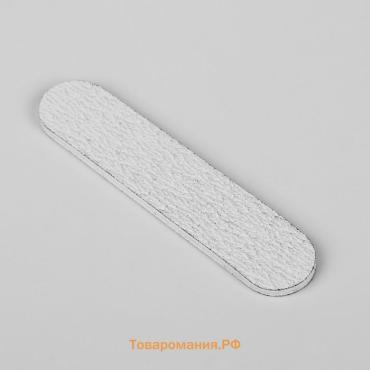 Пилка - мини для ногтей, прямая, 180/240 грит, 9 см, фасовка 50 шт, серая
