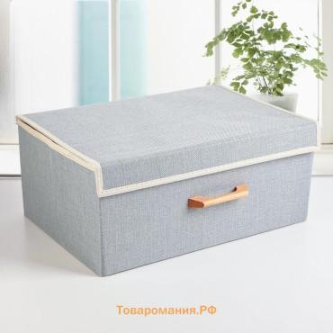 Короб стеллажный для хранения с крышкой LaDо́m «Франческа», 43×30.5×18.5 см, голубой