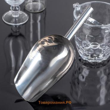 Совок для льда и сыпучих продуктов, 27×12×5.5 см, нержавеющая сталь, хромированный
