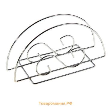 Салфетница  «Завиток», 13.5×6×7 см, хромированная