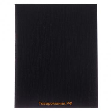 Тетрадь 48 листов в клетку, Metallic, обложка бумвинил, черная