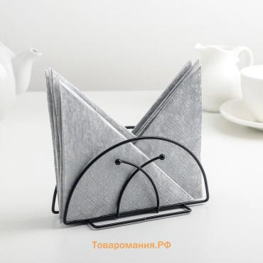Салфетница  «Лилия», 13.5×6×7 см, чёрная