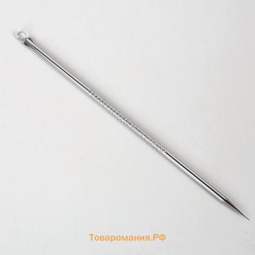 Игла косметологическая, двусторонняя, с петлёй, 12 (±0,5) см, цвет серебристый