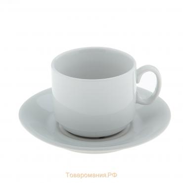 Чайная пара фарфоровая «Экспресс», чашка 220 мл, блюдце d=14 см